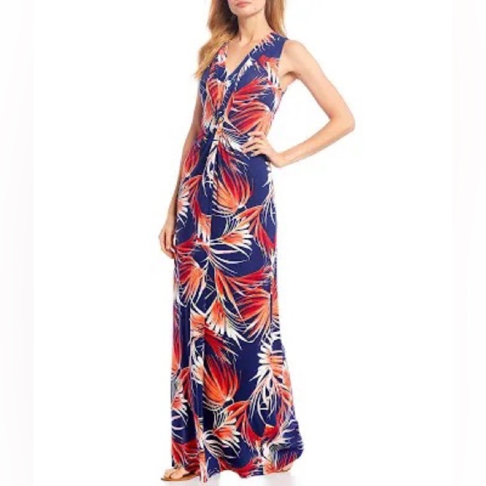Tommy Bahama Fireworks Fronds Tambour Maxi Dress Size M - Picture 5 of 14